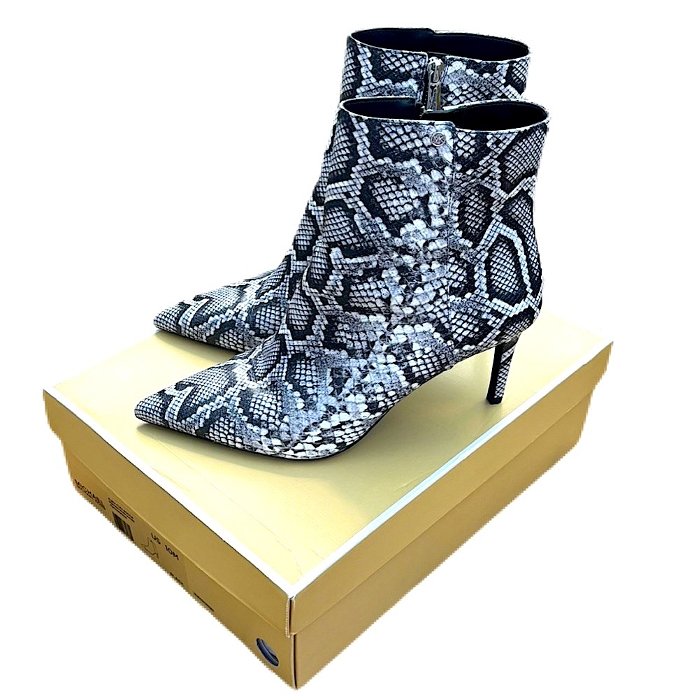 MICHAEL KORS ALINA FLEX Snake Embossed Leather Ankle Boot - Picture 2 of 8